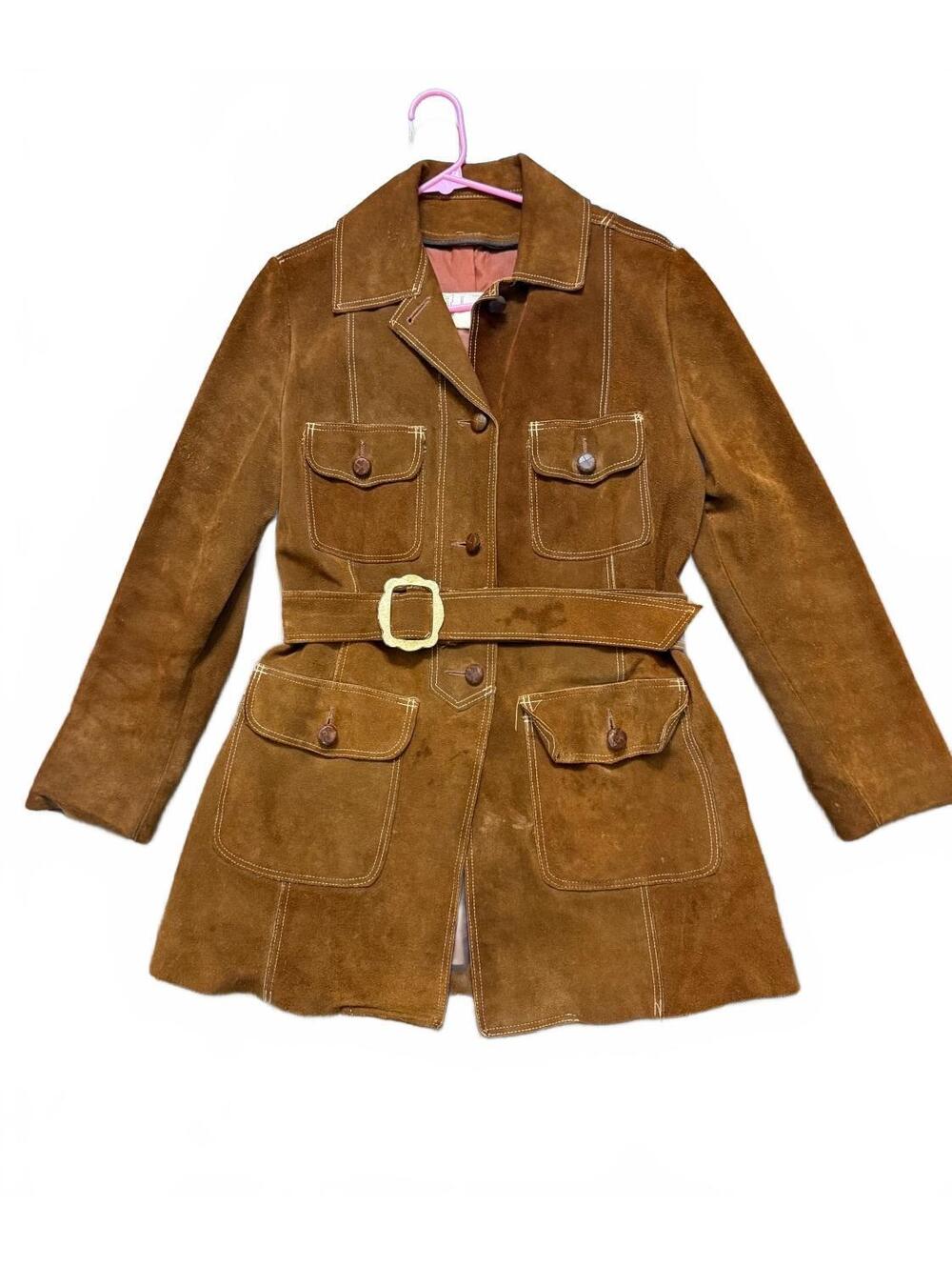 1970s vintage Jonathan Legault “High Gear” genuine suede safari coat Size small